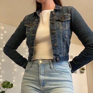 Cropped denim jacket Abercrombie & Fitch